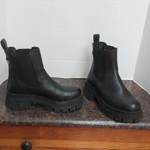 Steve Madden Black Chunky Ankle Boots